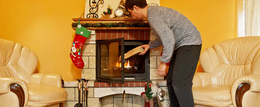 Rusted Metal Fireplace Restoration in Copiague, New York