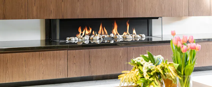 Double-height Fireplace Design Refurbishment in Copiague, New York